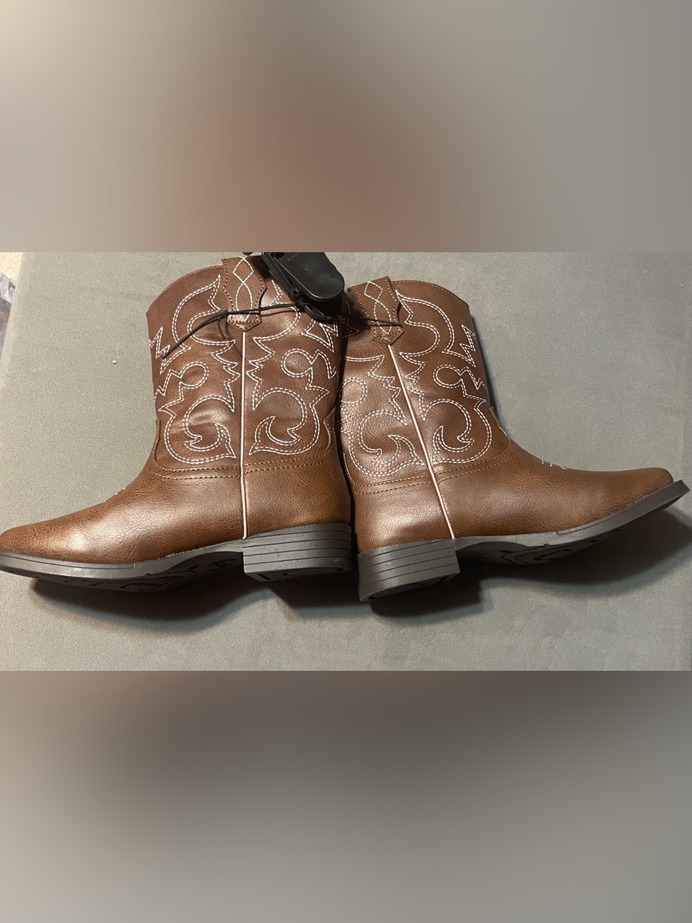 NWOT Wonder Nation Girls Brown Pink Western Cowgirl Cowboy Boots Size 1 - Picture 11 of 14